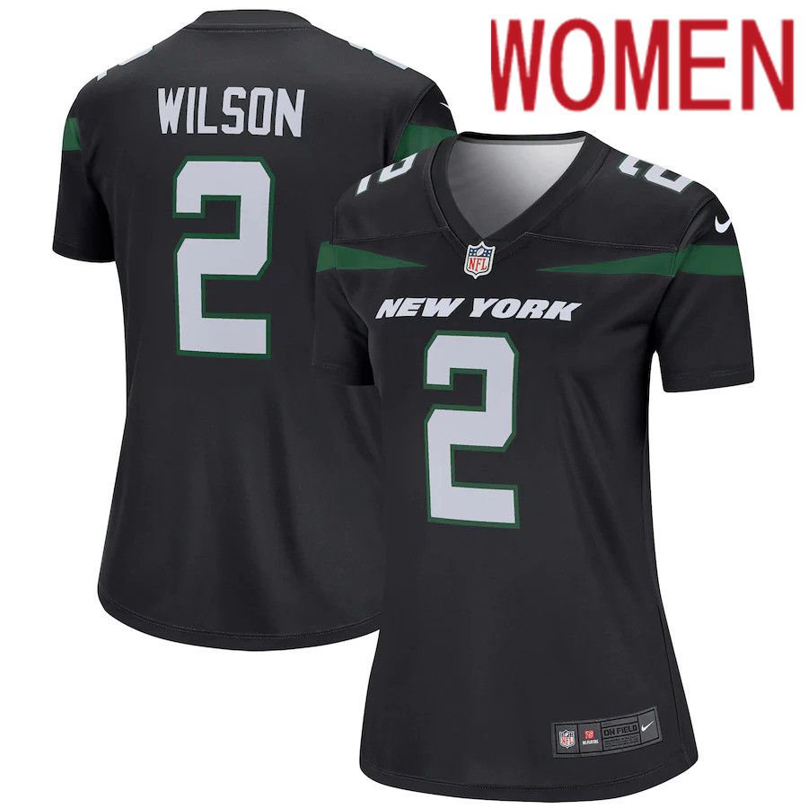 Women New York Jets #2 Zach Wilson Nike Black Legend NFL Jersey